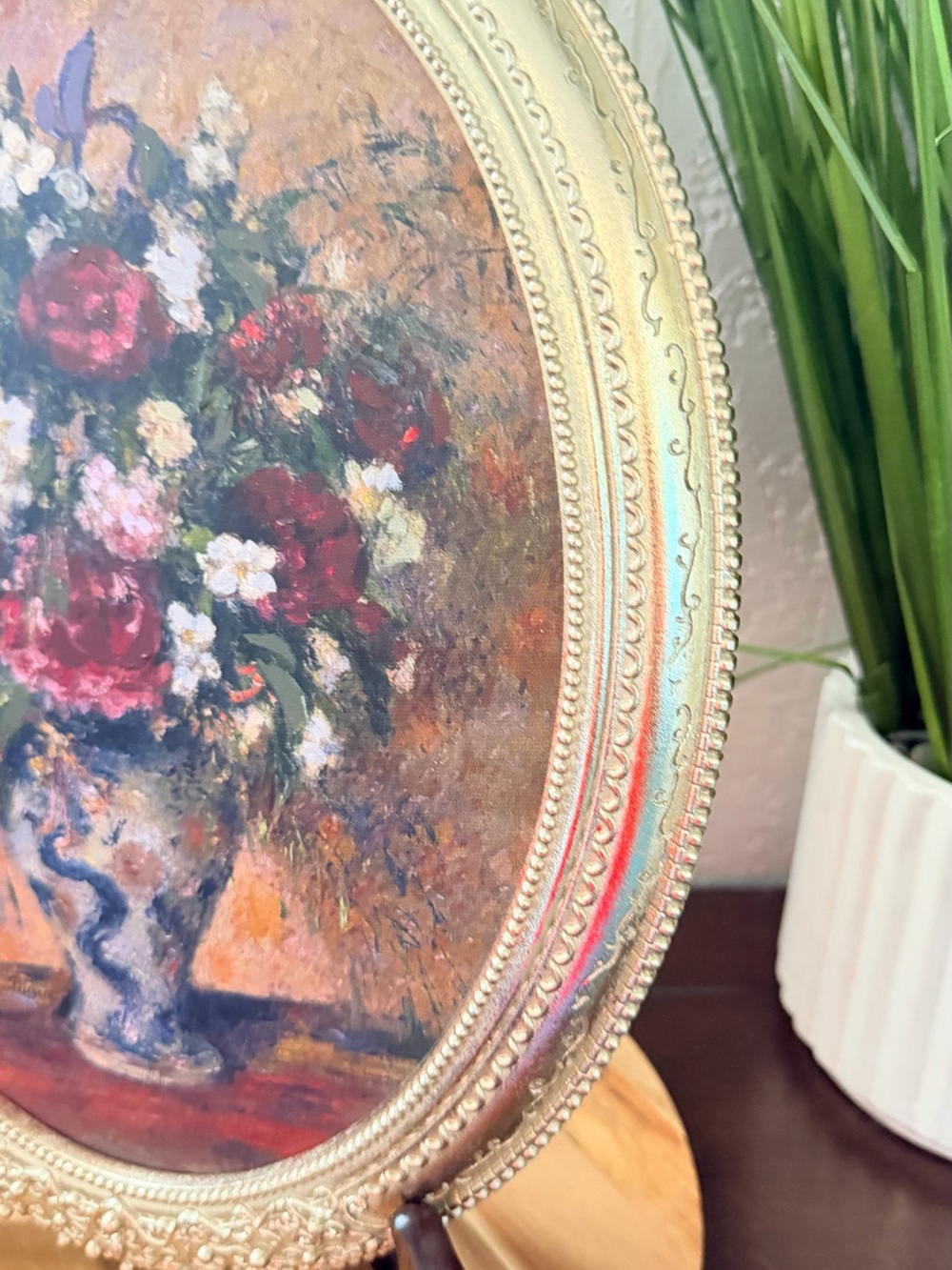 Camille Pissarro "Vase of Flowers" Framed Oval Art Print - Signed - Picture 8 of 12